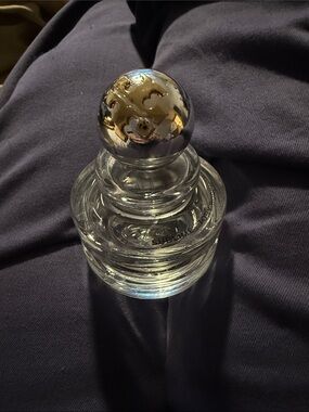 Tory Burch Clear Glass Bottle with Gold-Tone Logo Cap